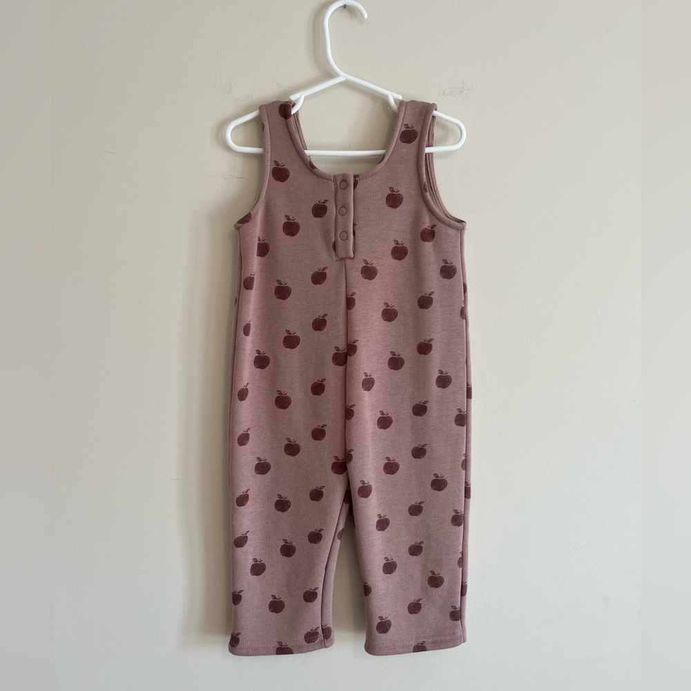 Zara Faux Fur Lined Apple Jumpsuit- Size 18-24 months